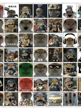 103张三角洲鼠鼠得吃猫头表情包贴纸搞笑沙雕趣味手账手机diy贴画