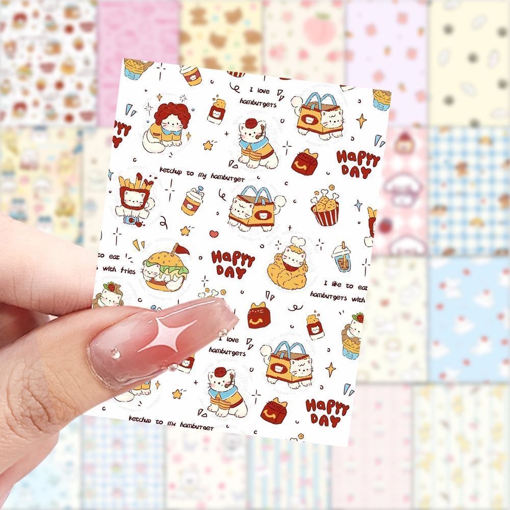 188张卡通小熊印花壁纸贴纸可爱ins小清新贴画手机手账装饰贴纸