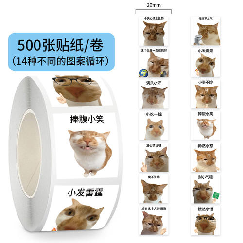 2000贴鱼烧哥表情包贴纸卡通搞笑抽象趣味装饰手机行李箱防水贴画