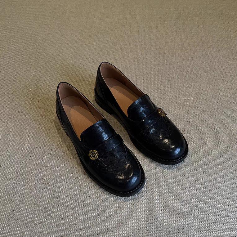 英伦风粗跟乐福鞋百搭小皮鞋单鞋