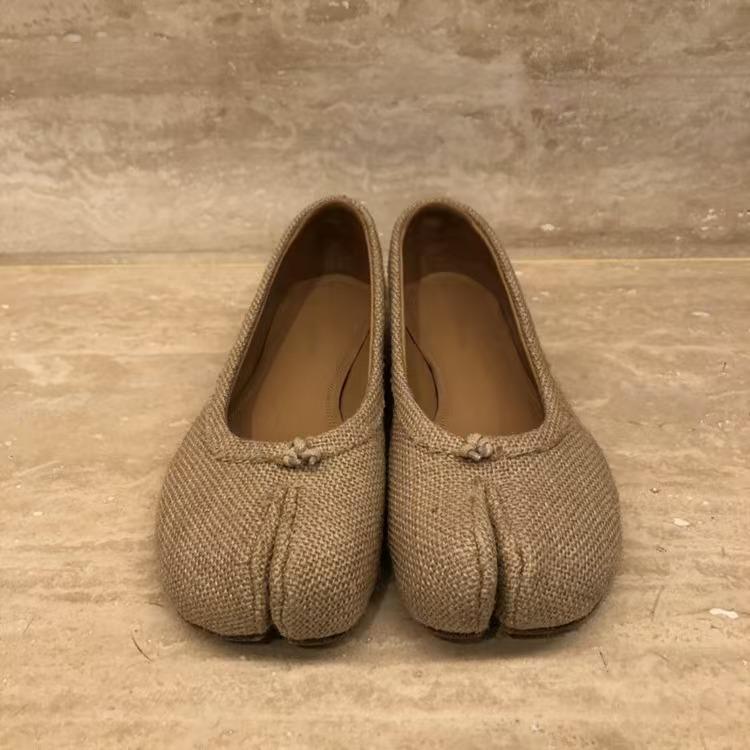 tabi分趾鞋手工草编一脚蹬猪蹄鞋