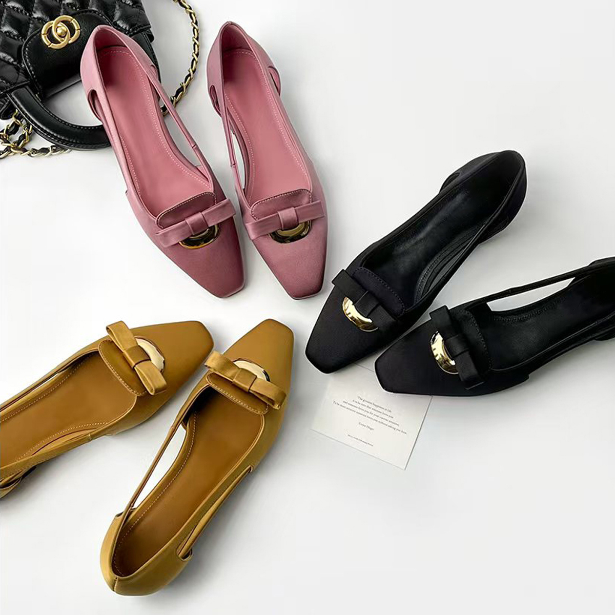 法式复古优雅蝴蝶结鞋温柔鞋女