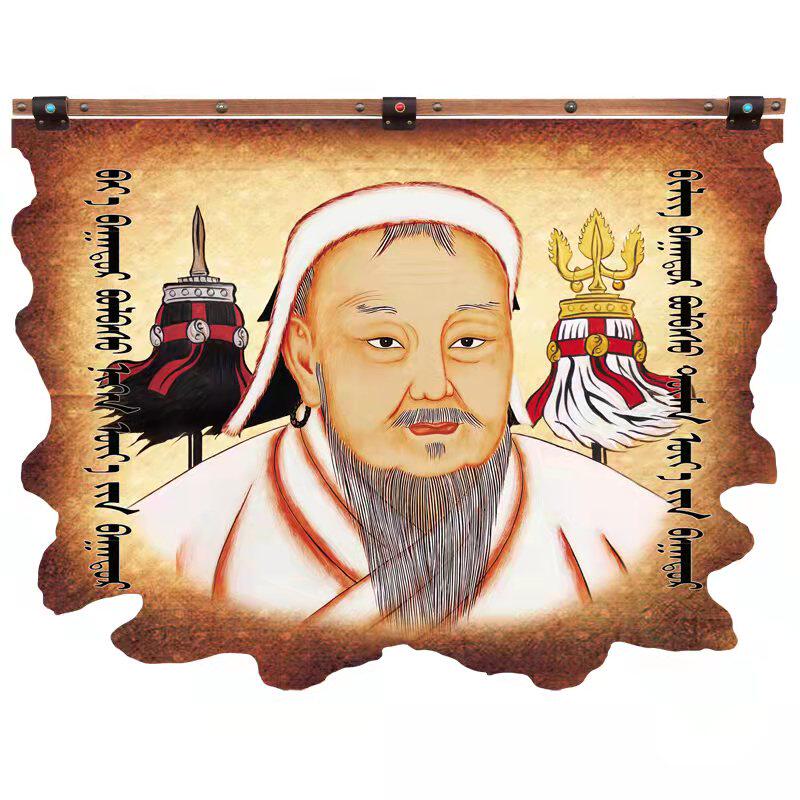 内蒙古皮画成吉思汗民族特色装饰C壁画蒙古族餐厅客厅卧室玄关挂