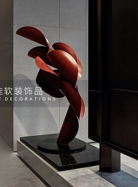 样板间售b楼处抽象金属艺术几何摆件办公室家居客厅玄关工艺品摆