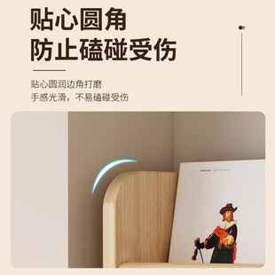 实木书架落地置物架门后超薄靠墙书柜学生简易家用极窄夹缝收纳柜