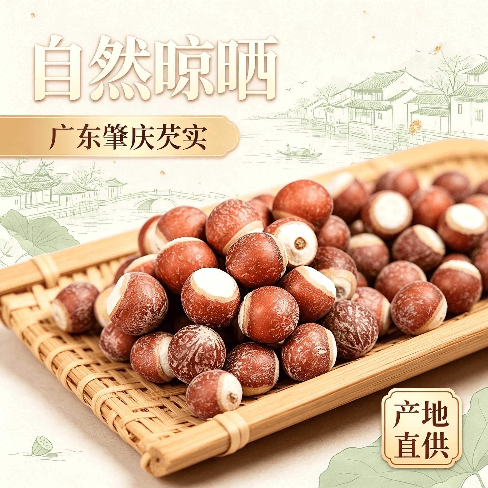 广东肇庆农家自产芡实中药材分半开新鲜无硫特级500g干货煲汤泡水
