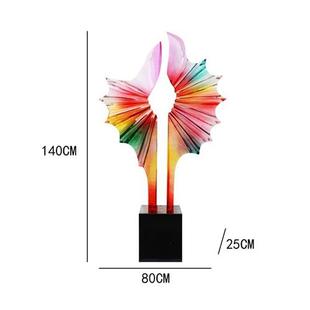 饰艺术品新型花纹交叉时尚 仿琉璃雕塑抽象家居装 桌面摆件透明雕塑