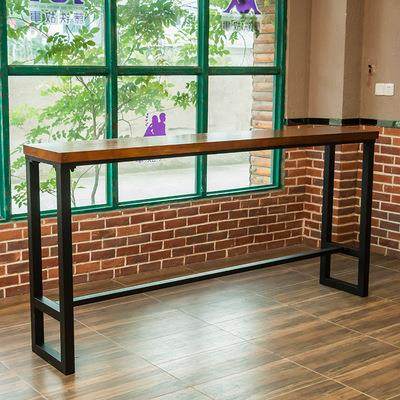 阳台吧台桌椅组合家用实木高脚桌靠墙咖啡厅奶茶店商用桌椅长条桌