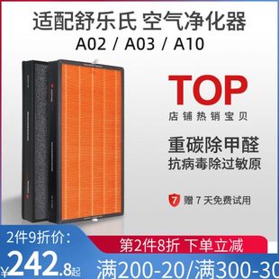 适配舒乐氏空气净化器滤芯A02/A03/A10除甲醛KJ760F净化机过滤网