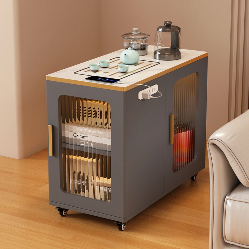 可移动边几实木h沙发侧边柜简易茶水柜现代简约烧水泡茶一体小茶