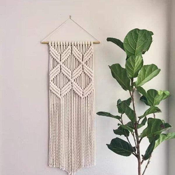 森屿|北欧田园手工编织纯色挂毯墙面壁挂墙壁挂布挂饰背景布装饰,居家布艺,挂毯/壁毯,淘宝优惠券,粉丝福利购,淘宝优惠卷