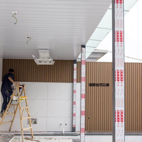 现代纹长条北欧风格包安装极简集成吊顶定制木阳台阳光房铝扣板