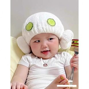 可愛干發帽幼兒包頭巾吸水速干寶寶嬰兒浴帽毛巾兒童洗頭女童