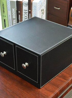 美尚 创意皮革储物盒 CD盒 桌面收纳盒 杂物整理 抽屉柜 办公包邮