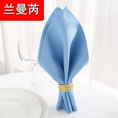 西餐口布巾全棉餐巾布酒店西餐厅口布红色加厚棉折花饭店白色