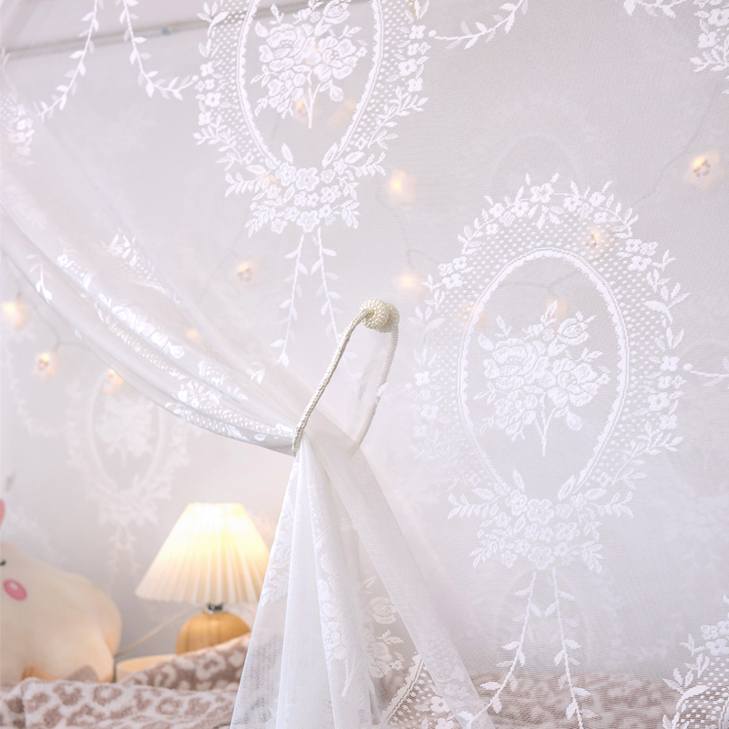 蚊帐学生宿舍上铺下铺通用寝u室女0.9m单人床加密防蚊防尘法式帐