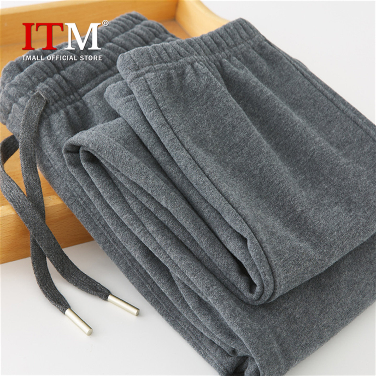 高端重磅灰色卫裤男士2025新款冬季加绒加厚男裤运动休闲裤子男款,男装,卫裤,淘宝优惠券,粉丝福利购,淘宝优惠卷