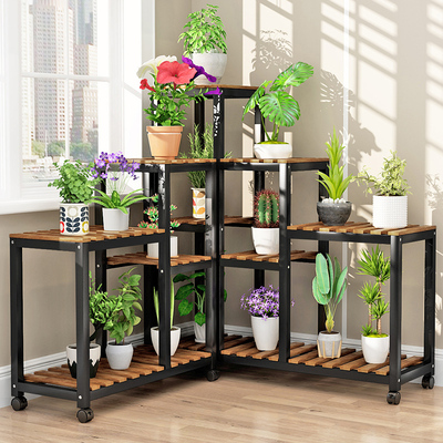 铁艺花架子室内墙角多层省空间置物架阳台客厅落地式绿萝花盆木架