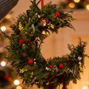 饰花束点缀 花束真绿植松树花艺场景氛围感节日装 月亮女神花环