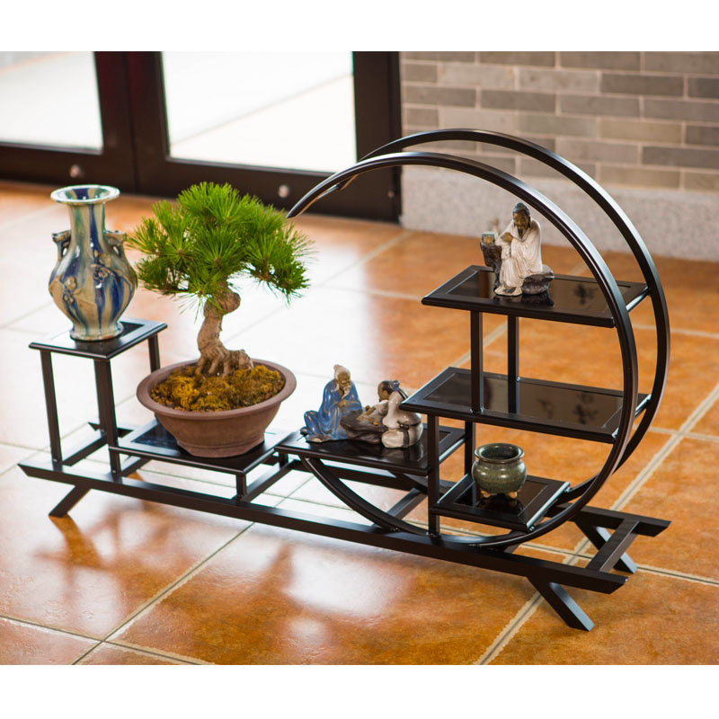 花架子客厅花几室内简约植物架阳台绿植架铝合金新中式桌面摆件