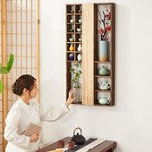 实木博古架中式 置物架茶壶茶具收纳架多宝阁 挂墙墙上茶杯架壁挂式