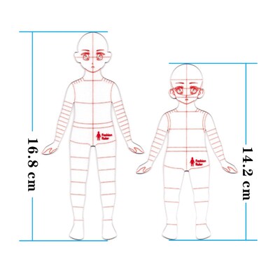 心野母型童装手绘款式图模板尺服装设计中小童款式图尺子
