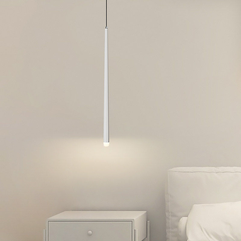 极简床头小吊灯长线卧室吊灯垂线现代灯具房间卧in风白色