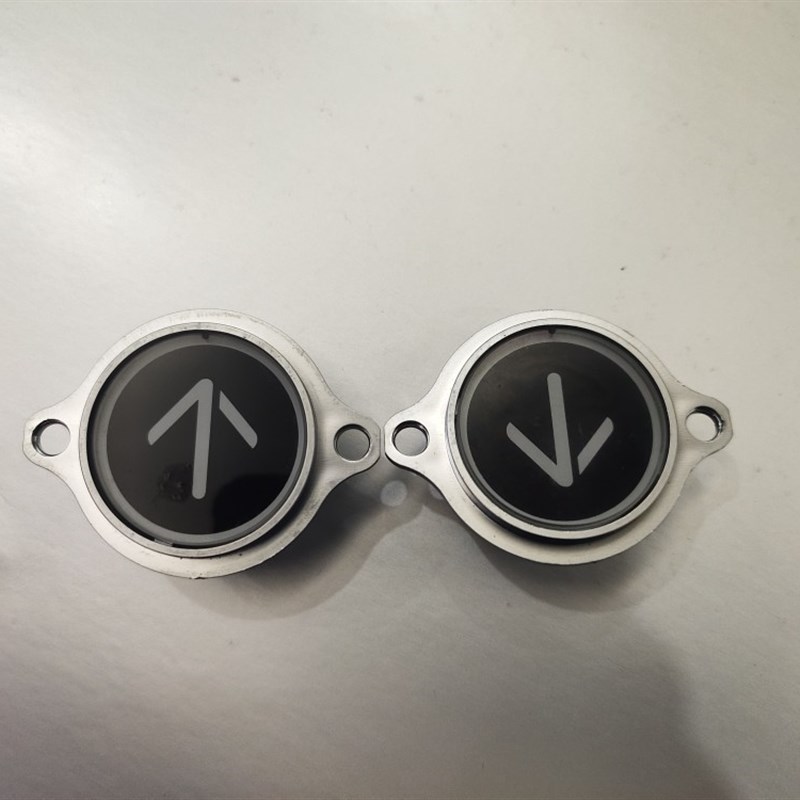 通力按钮通力电梯KD33黑面外呼按钮圆形带耳黑色玻璃楼层按钮