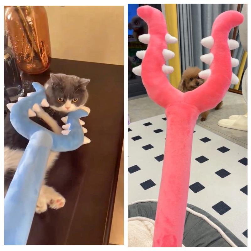 短毛绒逗猫叉子毛绒互动讨伐棒逗猫棒不伤猫狗毛绒叉猫棒