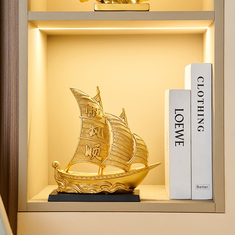 一帆风顺帆船摆件高端大气上档次办公室桌面装饰领导招财乔迁送礼