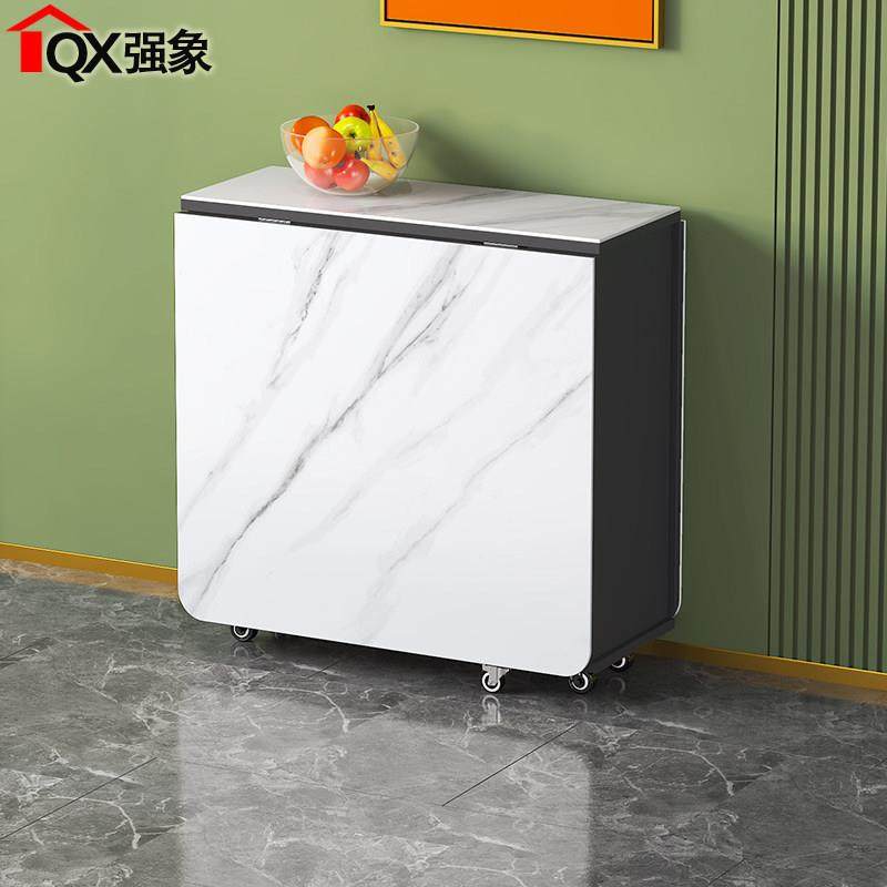 岩板折叠餐桌家用小户型长方形可折叠桌子桌椅多功能可收纳饭桌E9,住宅家具,岩板餐桌,淘宝优惠券,粉丝福利购,淘宝优惠卷