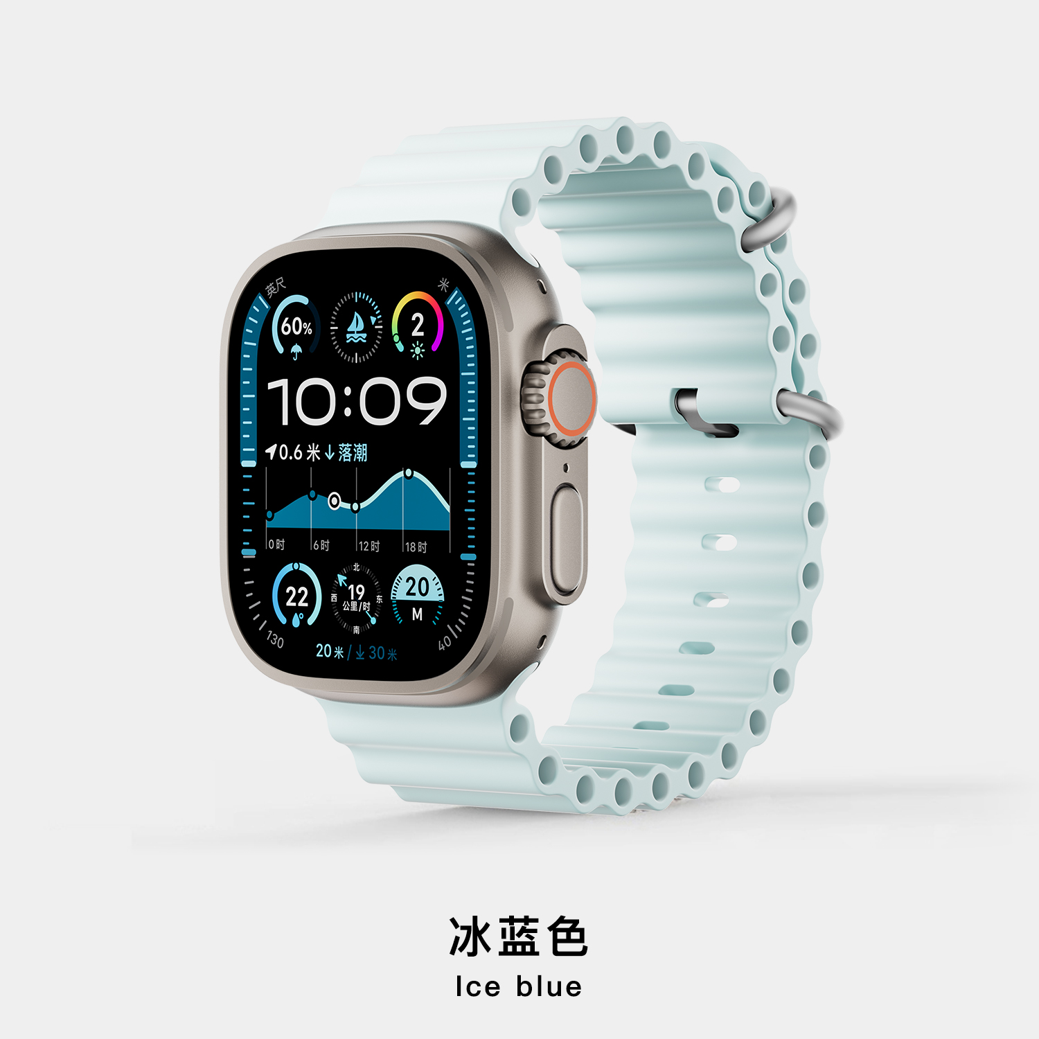 2025新款适用苹果手表表带ultra2/1海洋表带iwatchs10手表带s9运动applewatch8氟橡胶s7/s6/s5硅胶腕带男49mm