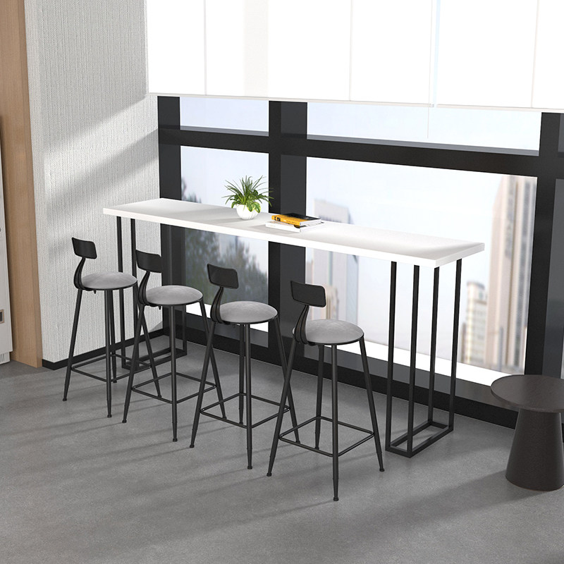 实木吧台桌家用阳台长条酒吧台商用靠墙奶茶店咖啡厅高脚桌椅