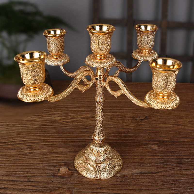 欧式高档蜡烛台烛光晚餐浪漫婚庆酒店西餐家用烛台创意装饰