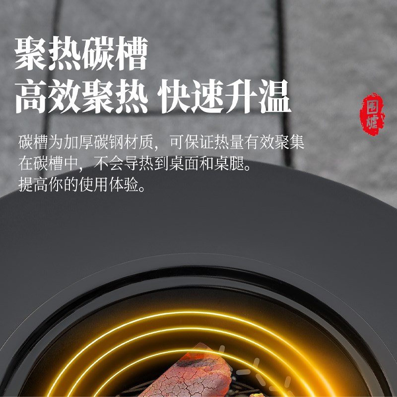 围炉煮茶桌子户外烧烤炉烧烤架家用烤火炉套装器具全套不锈钢便捷