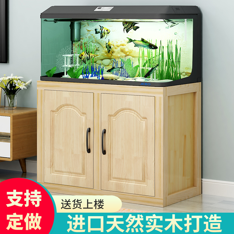 定制实木鱼缸底柜底座鱼缸柜子架子松木家用客厅水族箱隔断柜鞋柜