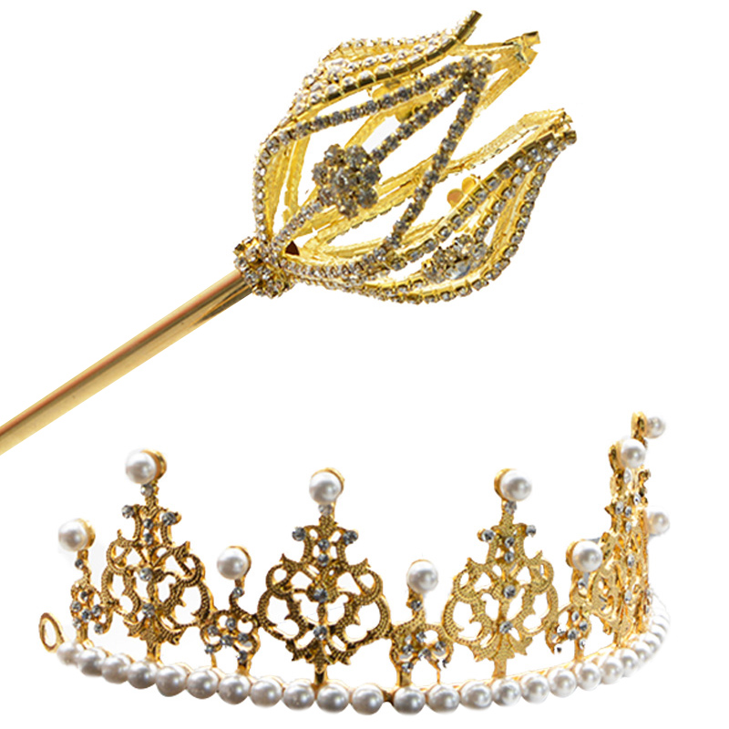 魔法棒权杖手杖公主皇冠玩具套装女孩天使道具成人儿童水晶仙女棒