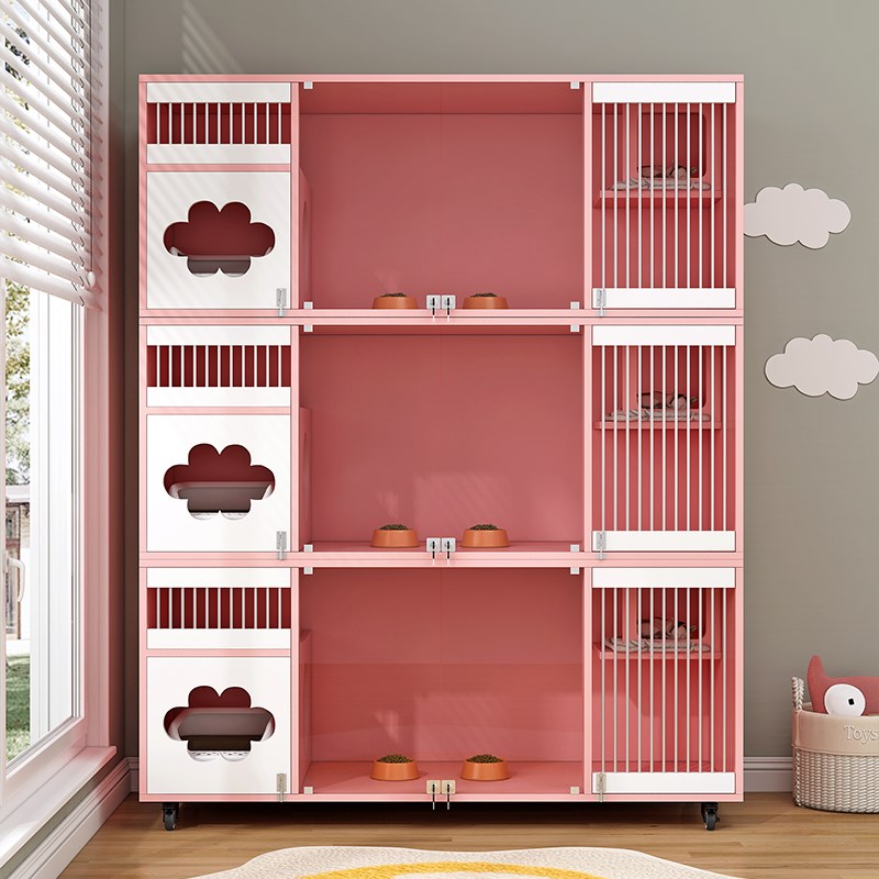 实木猫别墅带厕所一体猫屋室内家用猫笼超大空间猫窝猫咪三层猫柜