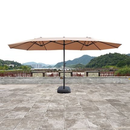 户外庭院家具遮阳伞中柱伞长方形三头伞露台双头遮阳伞防雨户外伞