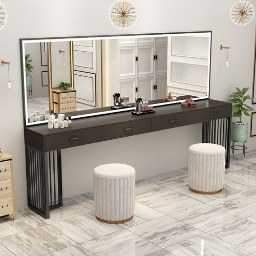 影楼化妆台带灯婚纱店美容院彩妆店化妆师化妆桌店铺用梳妆台