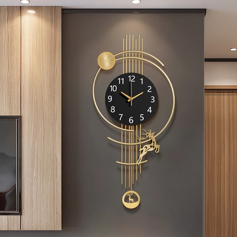 钟表客厅餐厅轻奢现代简约家用装饰挂表新款挂墙时钟大气创意挂钟