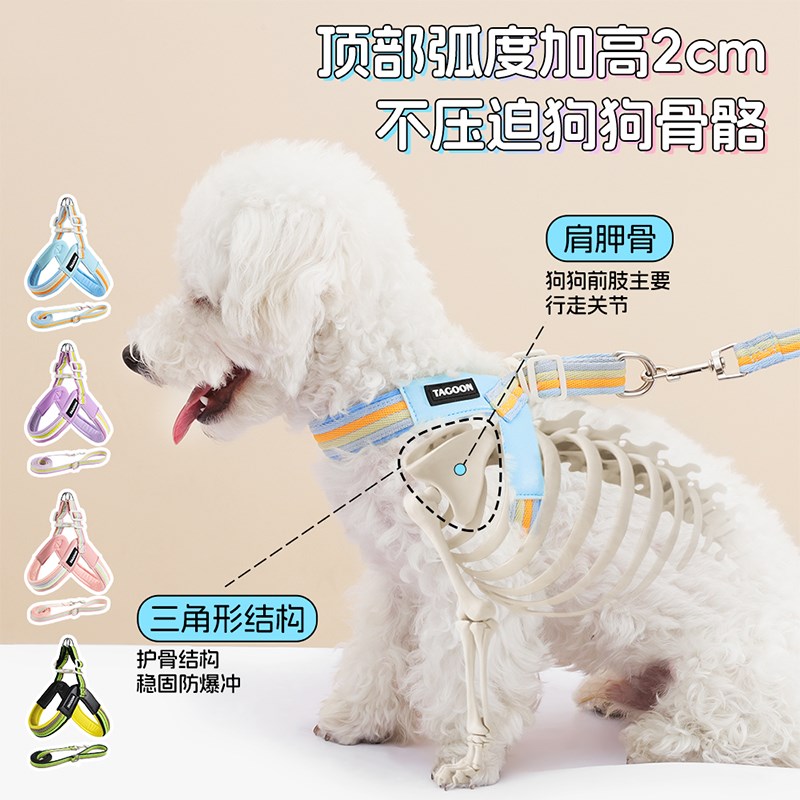 小狗狗牵引绳胸背带背心式中小型犬宠物遛狗绳泰迪比熊透气狗链子