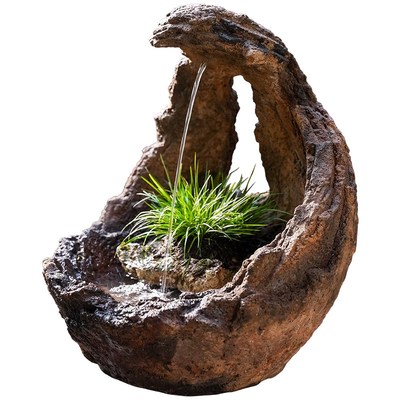 水磨坊创意山涧流水喷泉循环水景办公室客厅造景入户玄关装饰摆件