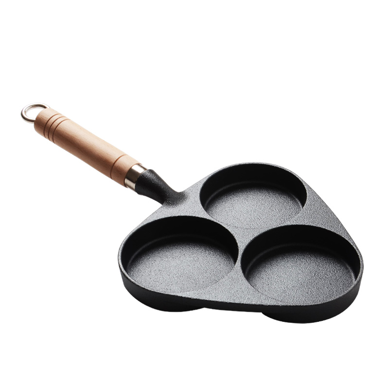 蛋饺锅蛋饺模具煎蛋器不粘锅铸铁平底锅神器三孔煎鸡蛋锅汉堡锅