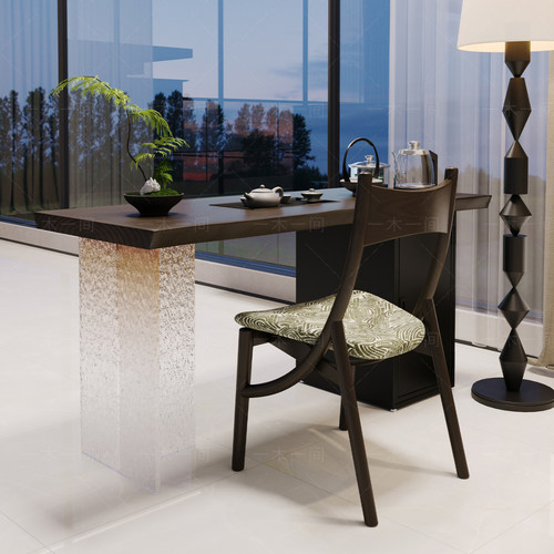 实木阳台小茶桌茶盘电茶壶一体简约现代高级感客厅小型原木泡茶台