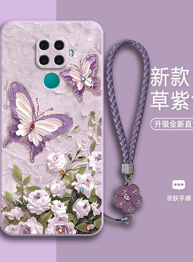油画蝴蝶适用华为nova5ipro手机壳SPN一AL00硅胶novo5Z全包nv防摔nove新款nov男nowa5i女SPNAL保护pro套ipor