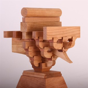 斗拱积木益智玩具体验传统文化精髓榫卯法造建R筑模型营装拼式系