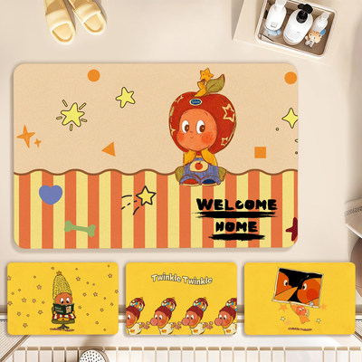 星星人地垫浴室门口硅藻泥吸水软垫卫生间厕所脚垫子速干防滑