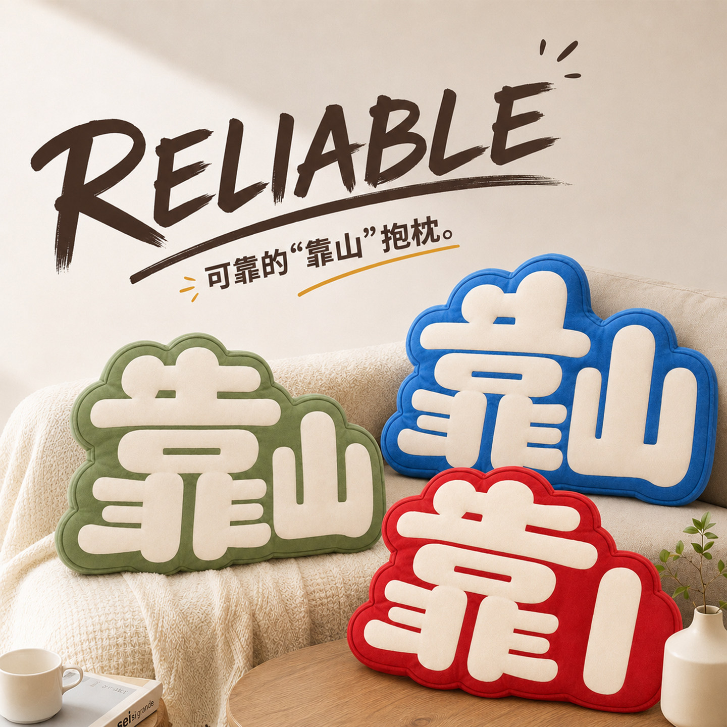靠山抱枕沙发客厅靠枕2026新款可爱创意现代简约办公室午睡靠背垫图片