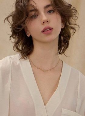 【新款】ARSIS银饰秘密花园吊坠项链精致玛瑙首饰锁骨链气质颈链